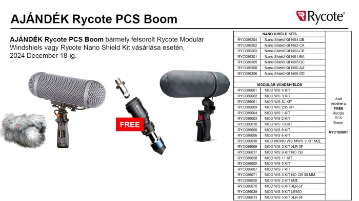 Rycote promóció